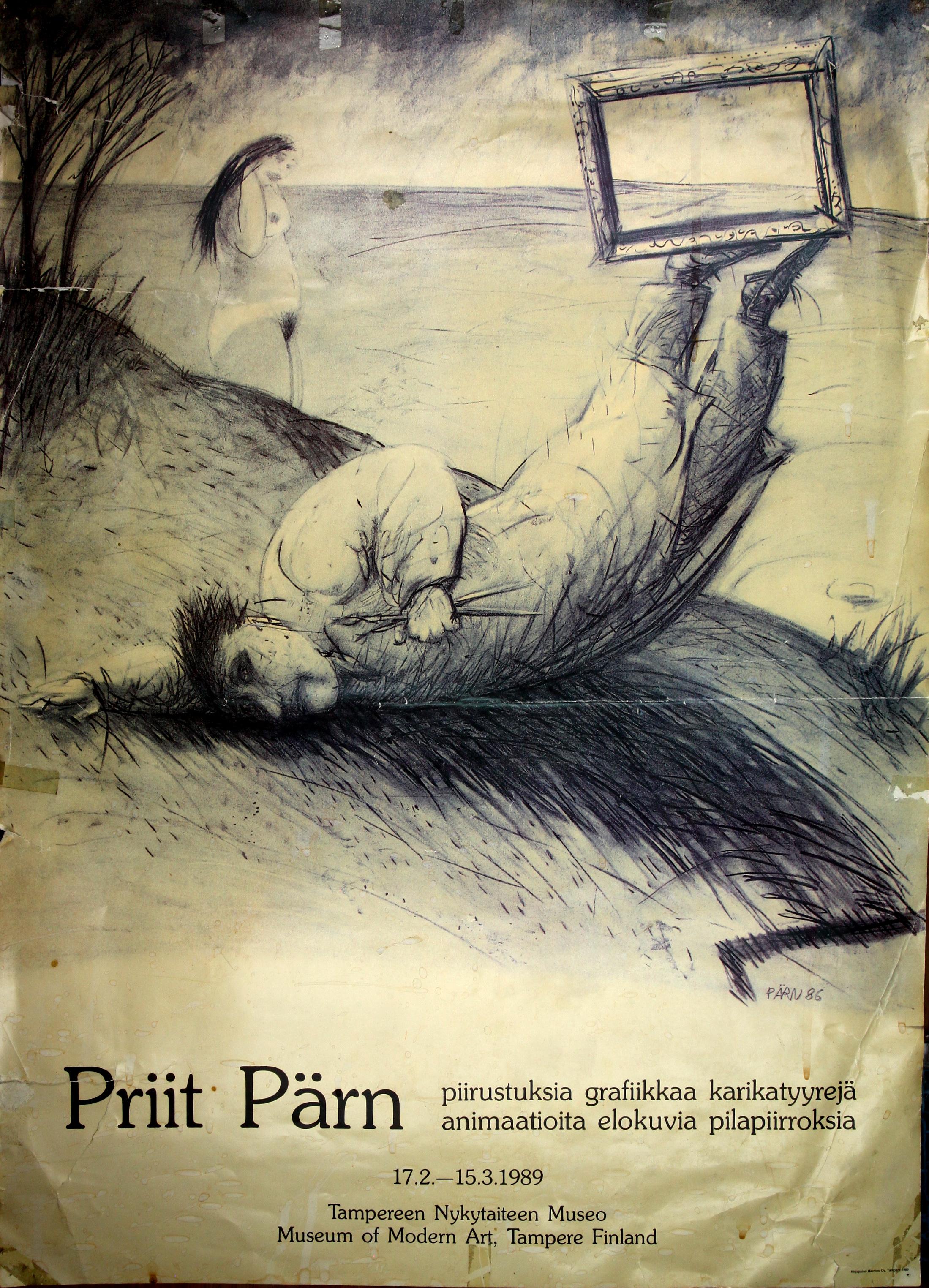Priit Pärn. Joonistused, graafika, karikatuurid, animafilm, film, multifilm. Tampere, 17.02- 15.03.1989 - Eesti Joonisfilmi kogu