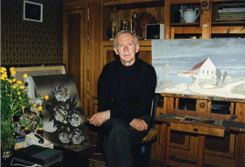Kunstnik Rein Raamat oma kavandiga filmile Viimne reliikvia (1969) - Rein Raamatu kogu