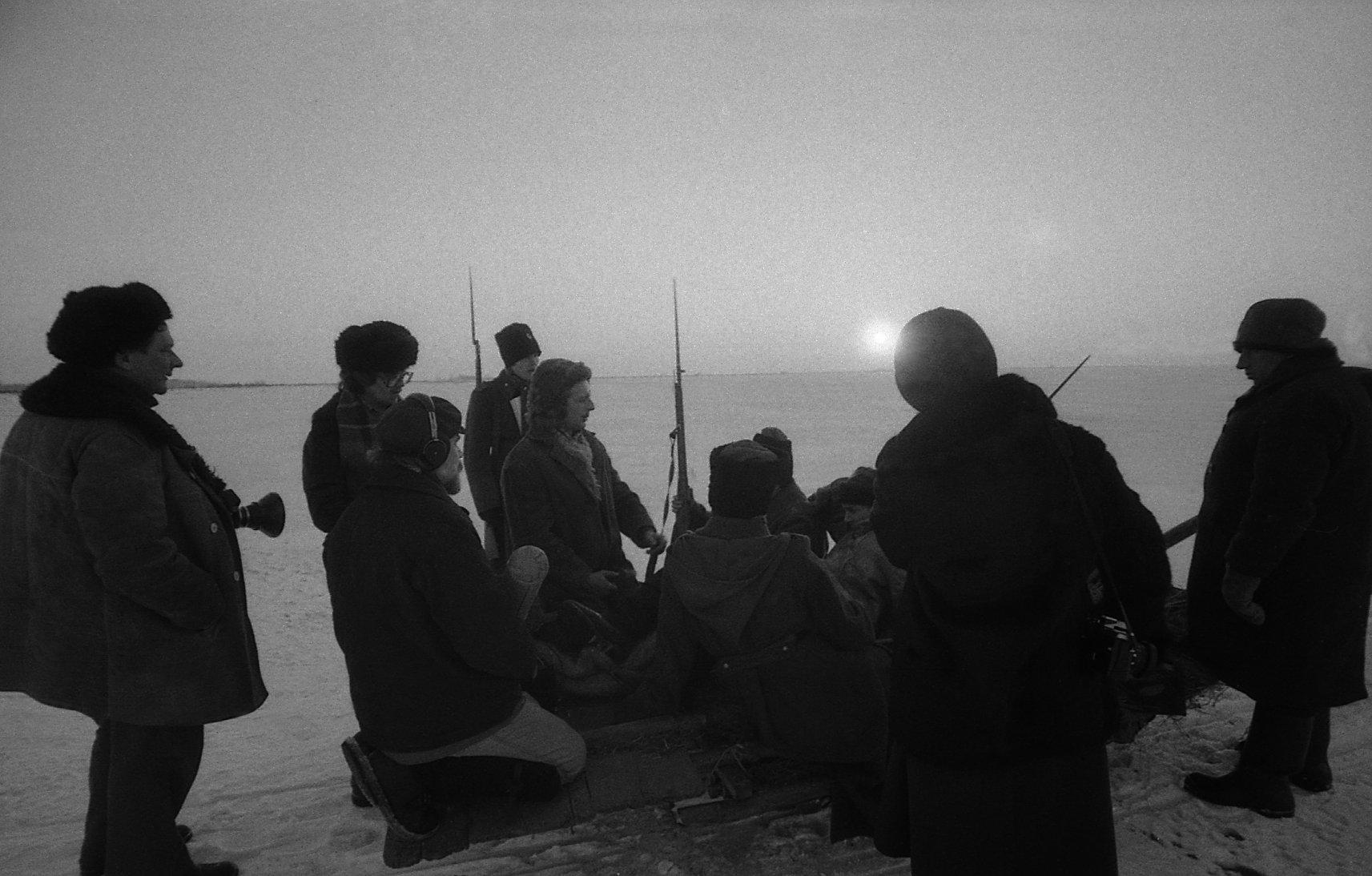 Hobuste killavoorid jääl ja lumel. Filmivõtted