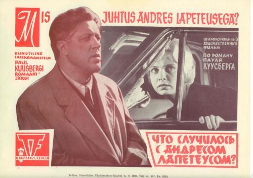 Mis juhtus Andres Lapeteusega? (1966) -
 Eesti Filmi Sihtasutuse kogu